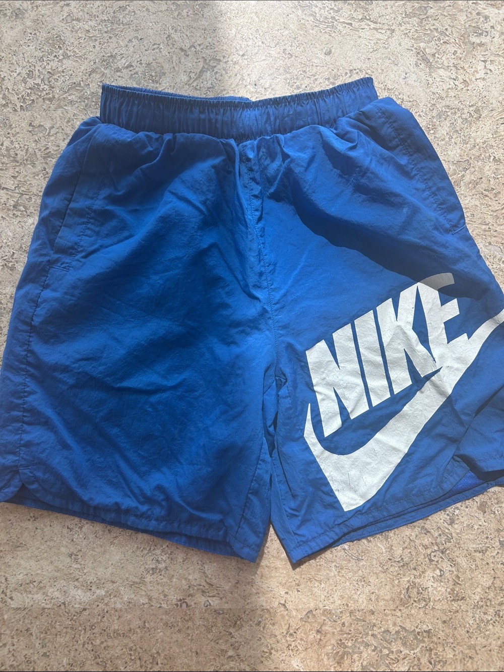 Nike Royal Blue Athletic Shorts with White Logo